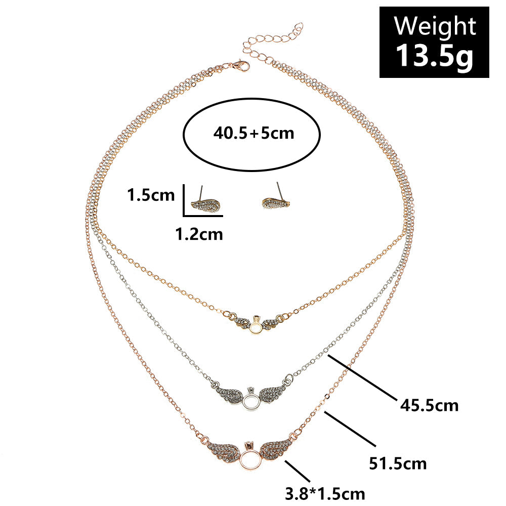 Juego de joyas estilo viento frío, personalidad sencilla, combinable