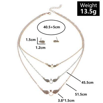Juego de joyas estilo viento frío, personalidad sencilla, combinable