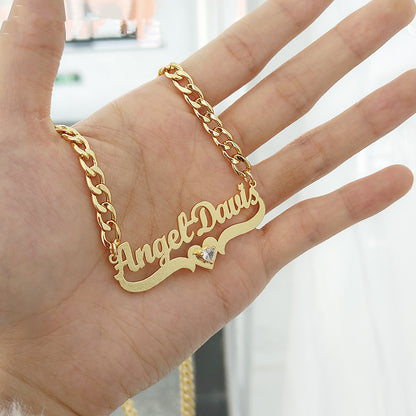 Personalized Name Necklace & Birthstone Set