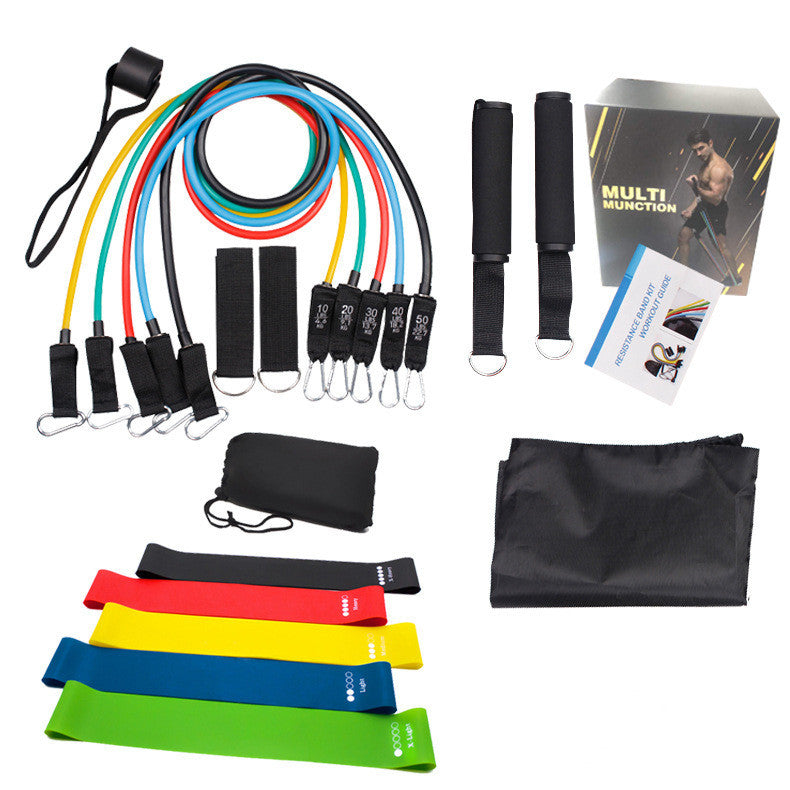 Juego de 11 piezas de cuerda elástica multifuncional TPE para fitness, cuerda de látex elástica, anillo de resistencia
