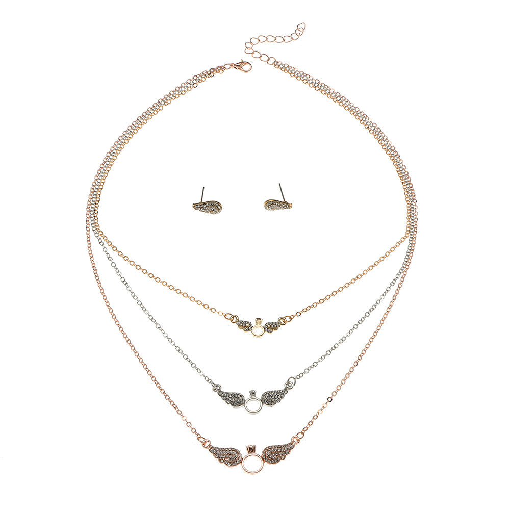 Juego de joyas estilo viento frío, personalidad sencilla, combinable