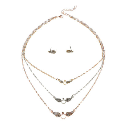 Juego de joyas estilo viento frío, personalidad sencilla, combinable