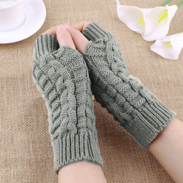 Guantes populares cálidos sin dedos de invierno para mujer