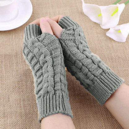 Guantes populares cálidos sin dedos de invierno para mujer