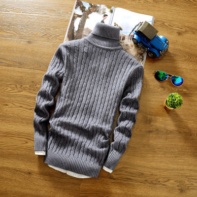 Suéter coreano de cuello alto para hombre de invierno