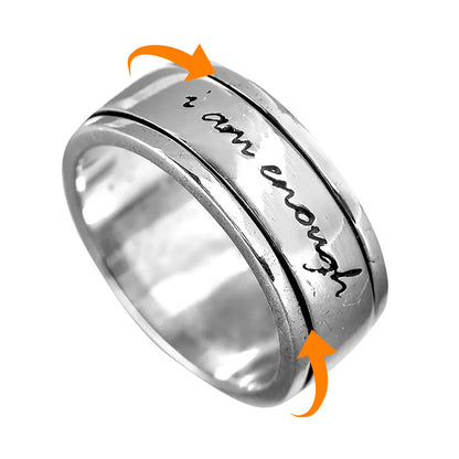 Nuevo anillo antiestrés giratorio con letras rotatorias
