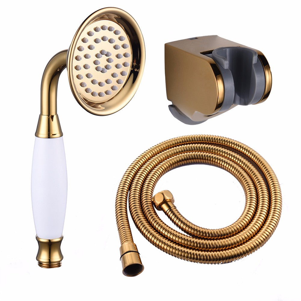 Rociador de teléfono de latón metálico con PVD de oro de envío gratuito que ahorra agua, pulverizador de ducha de mano