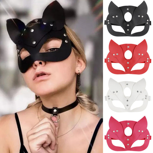 Masque de renard personnalisé en cuir PU européen et américain
