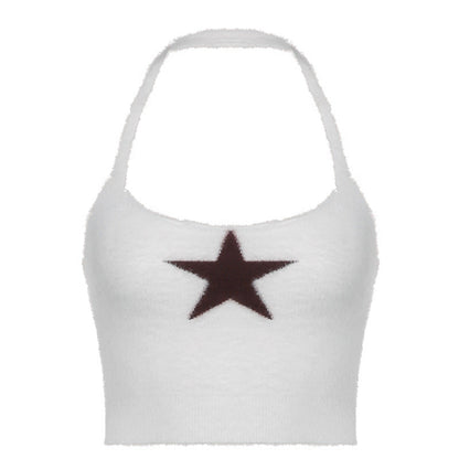 American Star Fur Neck Tank Top For Women