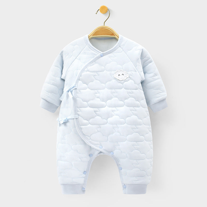 Body bébé Combinaison bébé chaude en coton fin Papillon Vêtements de maison Barboteuse