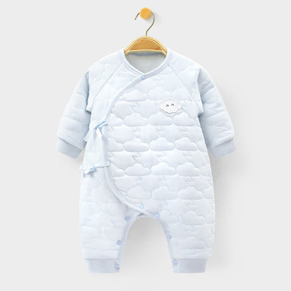 Body bébé Combinaison bébé chaude en coton fin Papillon Vêtements de maison Barboteuse