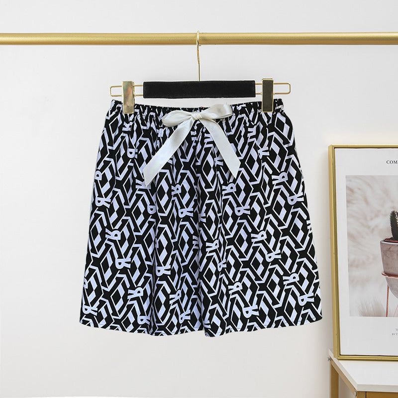 Pantalon de pyjama en soie de coton pour femme, short d'été fin et décontracté
