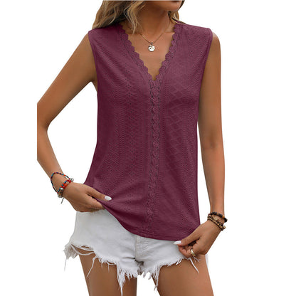 Women's Lace V-Neck Hollow Vest