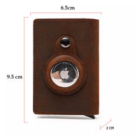 Portefeuilles en cuir véritable pour étui Apple Airtag, porte-cartes multiples pour hommes, porte-cartes de crédit, portefeuilles vintage avec pinces à billets