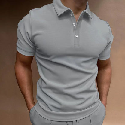 European And American Men's Button T-shirt