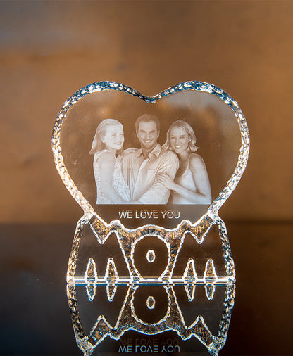 Adornos de cristal tallado en forma de corazón