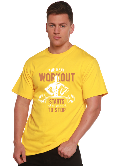 T-shirt graphique à manches courtes en bambou viscose/coton biologique The Real Workout pour hommes