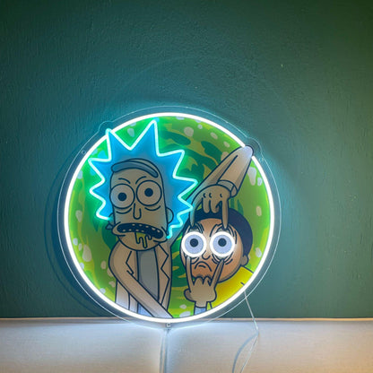 Rick and Morty Neon Sign, Uv Print Neon, Rick and Morty Wall Decor, Uv Print Neon Sign