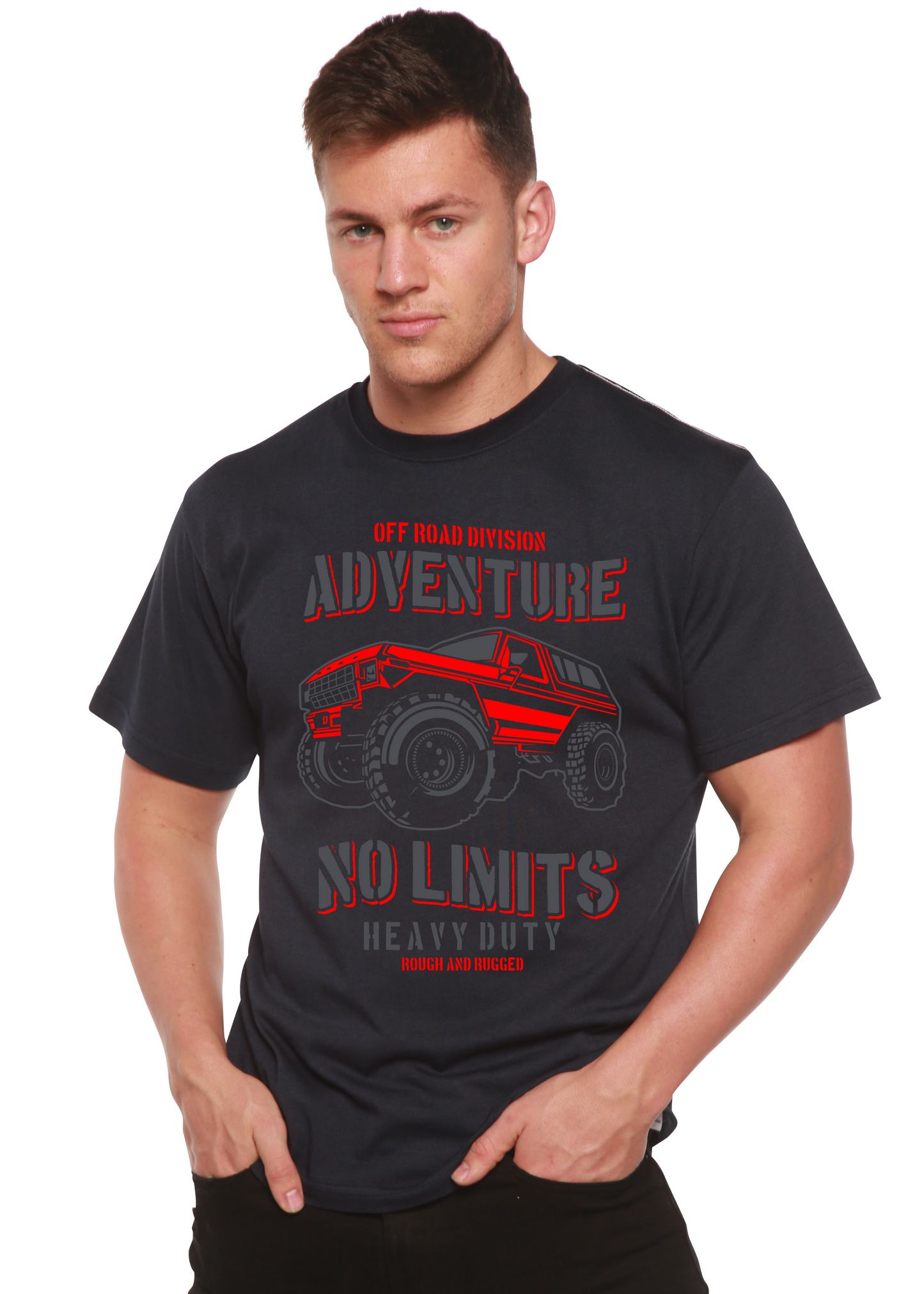 T-shirt graphique à manches courtes en viscose de bambou/coton biologique pour homme No Limits Spun Bamboo®