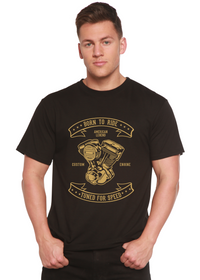 Camiseta Gráfica de Manga Corta para Hombre "Born To Ride" de Viscosa de Bambú/Algodón Orgánico