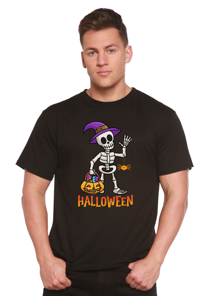 Camiseta gráfica unisex de manga corta de bambú-viscosa/algodón orgánico "Happy Halloween"
