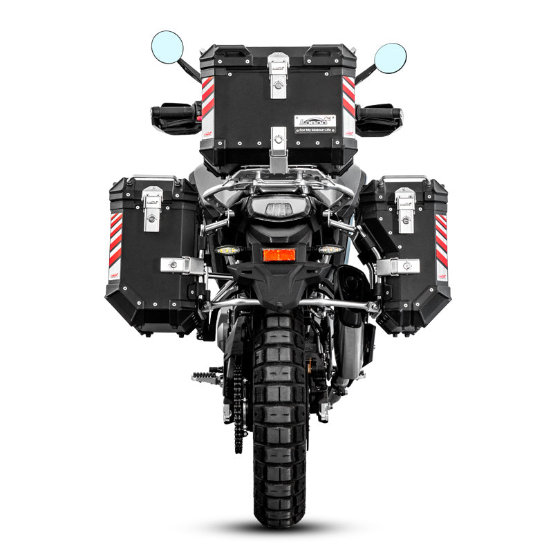 LOBOO Aluminum Side Panniers, Top Case & Mounting Rack System for CFMOTO 450MT (2024-)