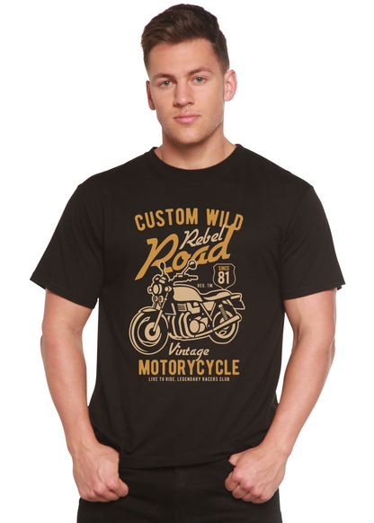 T-shirt graphique à manches courtes Custom Wild pour homme en bambou, viscose et coton biologique