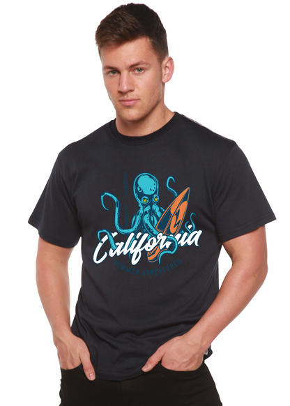 T-shirt graphique à manches courtes en bambou-viscose/coton biologique pour homme California Summer Adventures