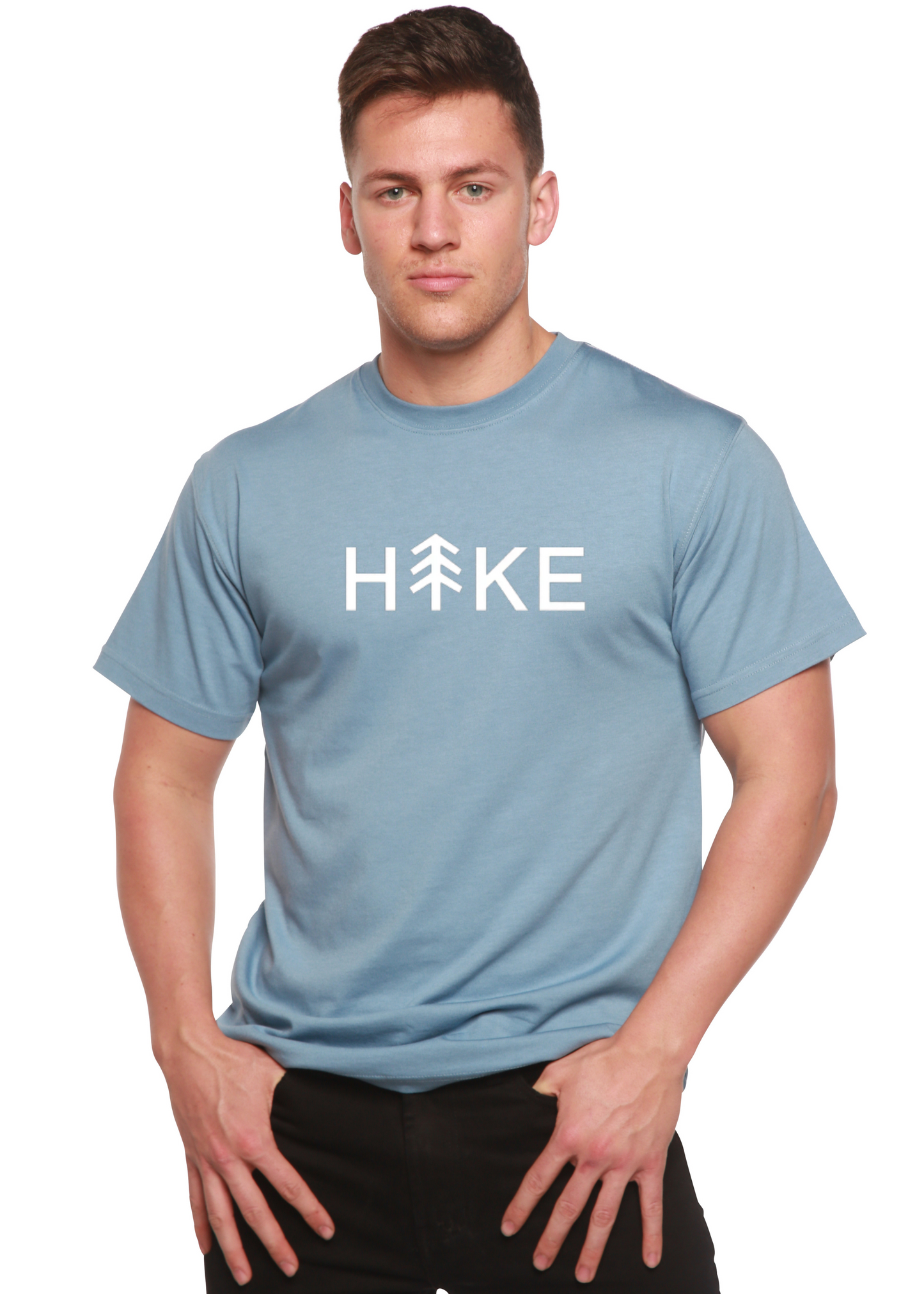 T-shirt graphique à manches courtes pour homme en bambou, viscose et coton biologique Hike