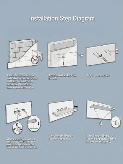 Lot de 4 étagères flottantes – Étagères murales de 40 cm avec supports invisibles