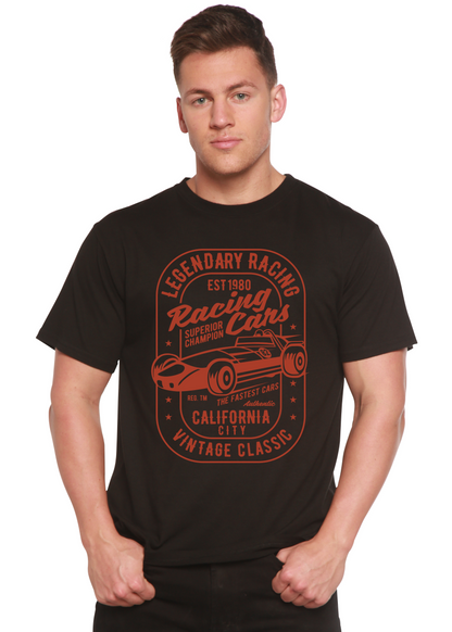 T-shirt à manches courtes en bambou-viscose et coton biologique pour homme avec motif « Voitures de course légendaires »