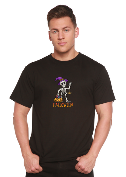 Camiseta gráfica unisex de manga corta de bambú-viscosa/algodón orgánico "Happy Halloween"