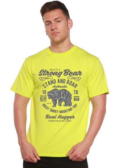 T-shirt graphique Strong Bear en bambou/coton bio à manches courtes pour homme
