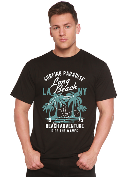 T-shirt graphique à manches courtes en viscose de bambou et coton biologique pour homme Beach Adventure