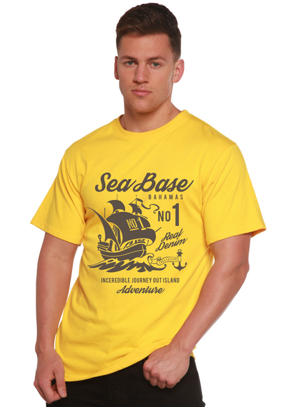 T-shirt à manches courtes Sea Base Spun Bamboo® en viscose de bambou/coton biologique pour homme avec motif graphique