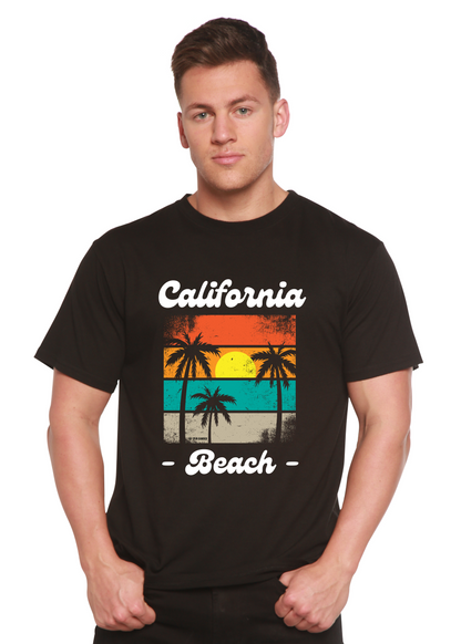 T-shirt à manches courtes unisexe en bambou/viscose et coton biologique California Beach avec motif