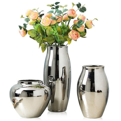 Decoration Soft Decoration Art Ceramic Gilded Silver Vase