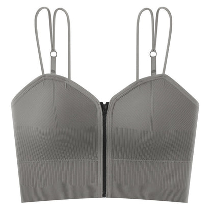 Fashion Zipper With Beautiful Back Suspender Vest