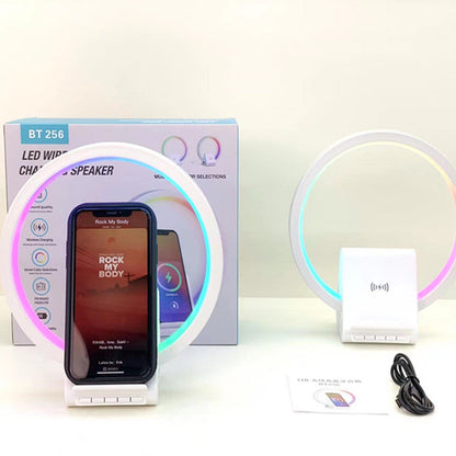 Haut-parleur Bluetooth intelligent avec lumière d'ambiance et chargeur sans fil 15W