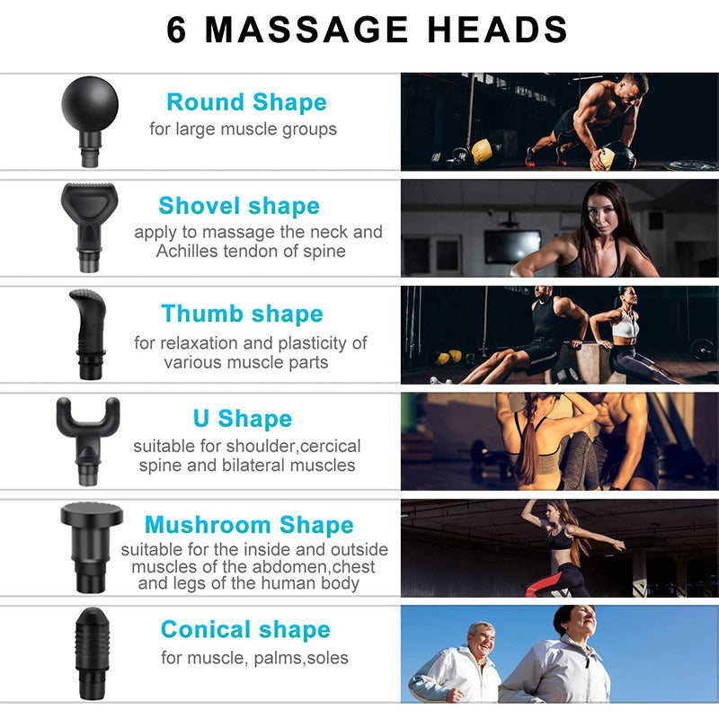 Pistolet de massage LCD pour fasciite, amincissant, relaxant les muscles du corps, du dos, massage profond des épaules, des tissus, des pieds, du cou, vibration Le K6J0