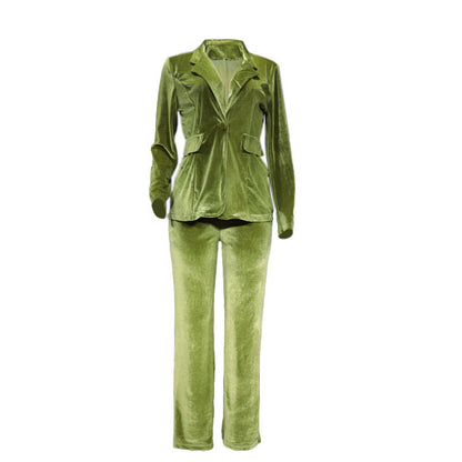 Women's Suits Coat Wide Leg Pants Suit