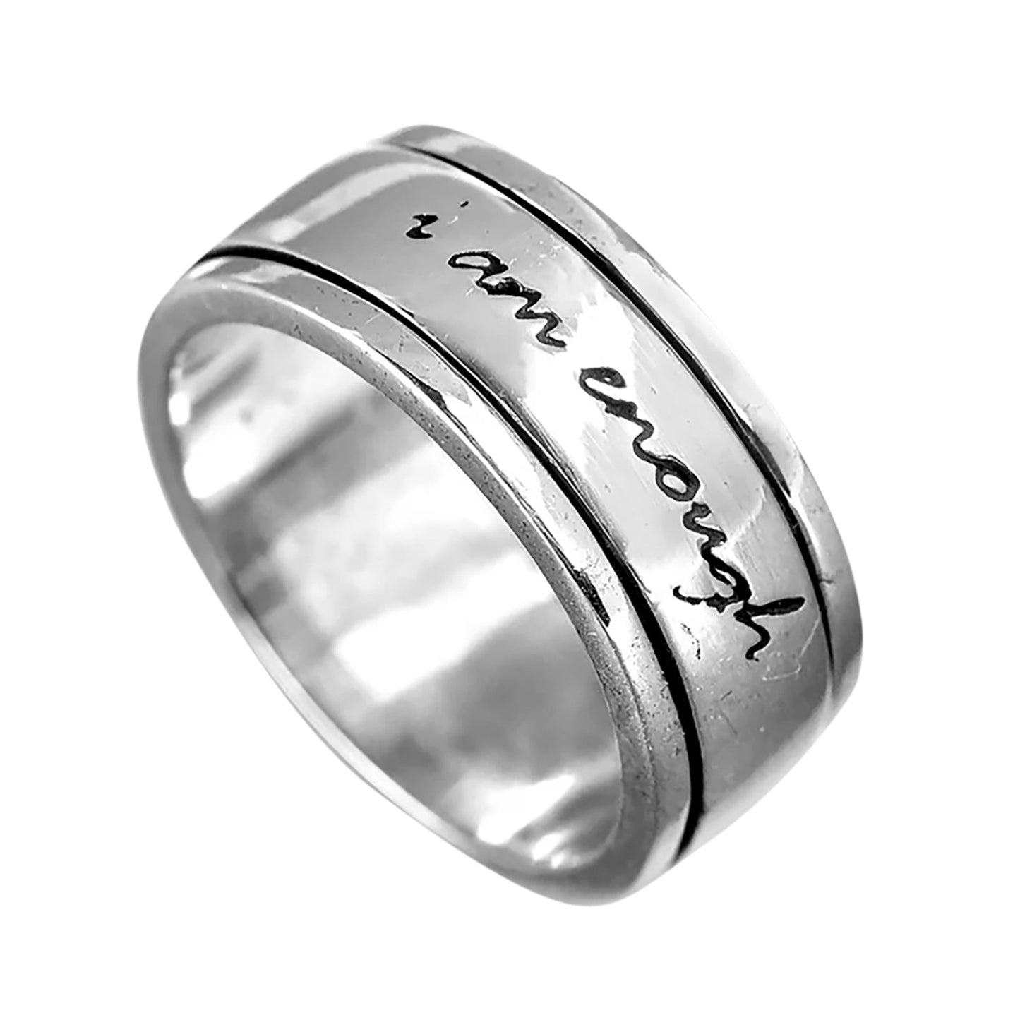 Nuevo anillo antiestrés giratorio con letras rotatorias