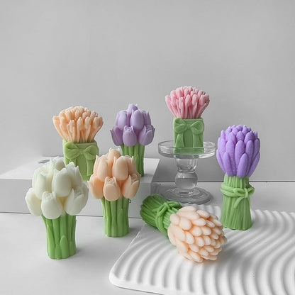 Tulip Bouquet Aromatherapy Candle Silicone Mold Handmade Diy Plaster Epoxy Ornaments