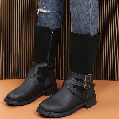 Chaussures à talon carré grande taille pour femmes – Ceinture décontractée à petit talon