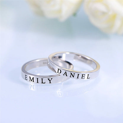 Anillo liso personalizado de plata de ley 925 para hombre