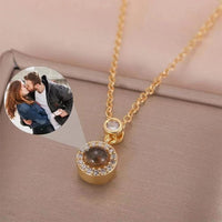 Nano Micro-engraved Text Color Picture Photo Custom 100 Languages Projection Necklace