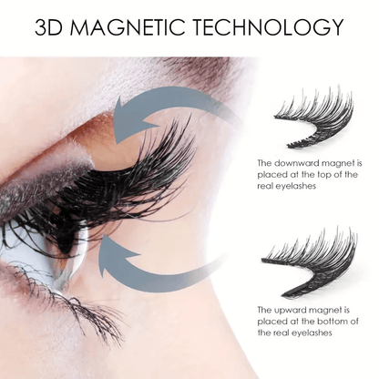 Magnetic 8Pcs Reusable Eyelashes with Applicator – No Glue, 5 Magnet Natural Look Lashes