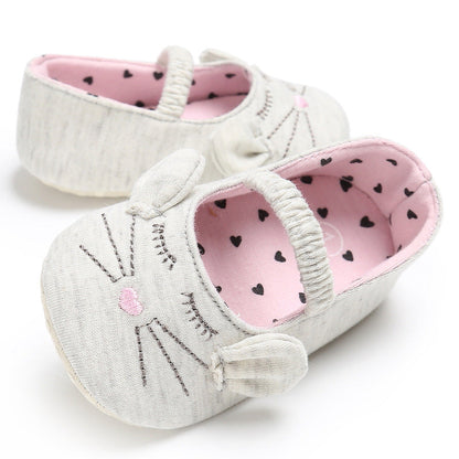 Chaussures de marche à semelles souples pour bébé fille Trésor Lapin Mignon en coton