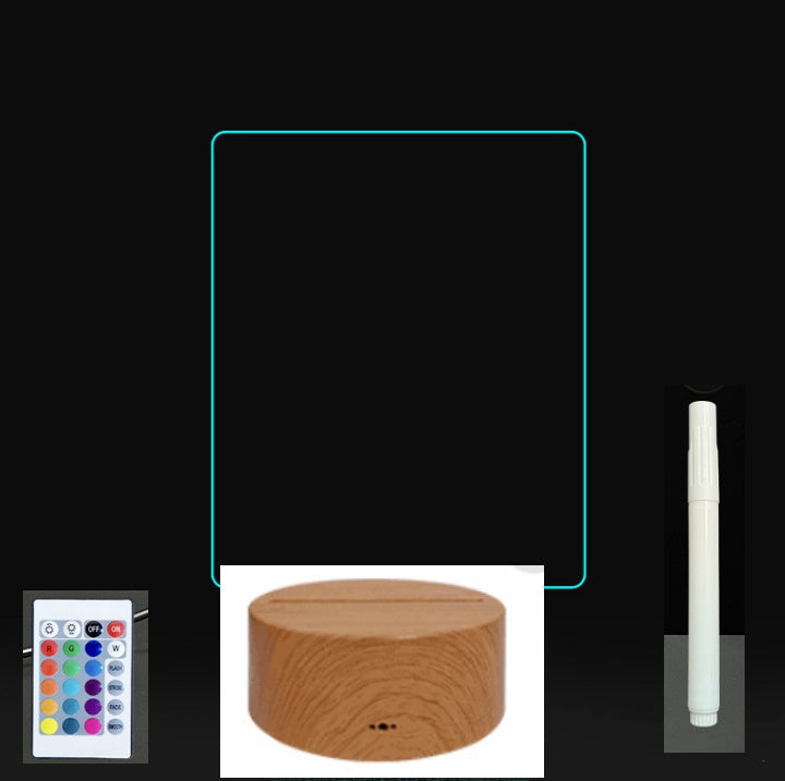 Tableau de messages manuscrits en acrylique 3D avec lumière LED