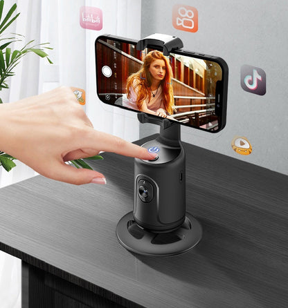Cardan de suivi de visage automatique 360 Cardan intelligent AI Suivi de visage Support de téléphone automatique pour téléphone intelligent Vidéo Vlog Trépied stabilisateur en direct